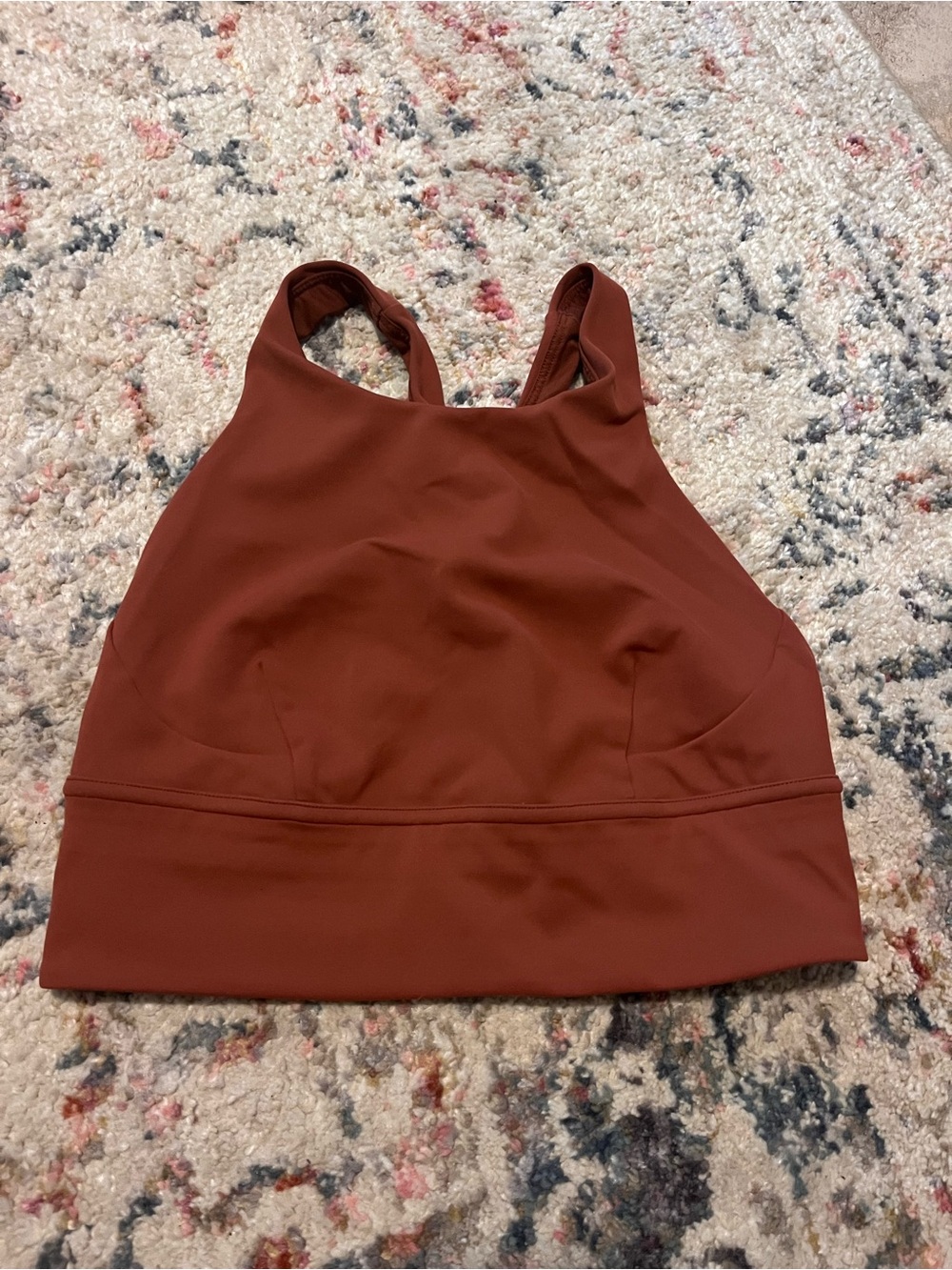 Lululemon energy high neck longline sports bra terracotta brown red
